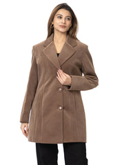 Women’s Long Length Formal Coat with Button Closure