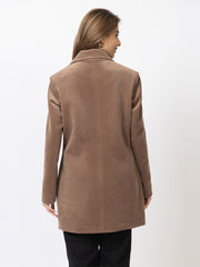 Women’s Long Length Formal Coat with Button Closure