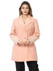 Women’s Long Length Formal Coat with Button Closure