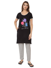 Women Summer Night Suit WN101 Black