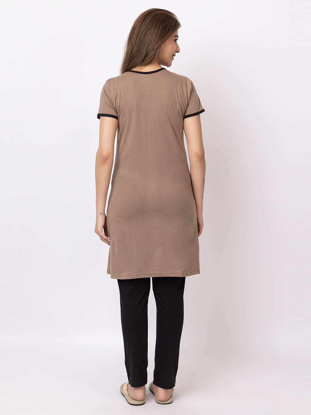Women Summer Night Suit WN101 Camel