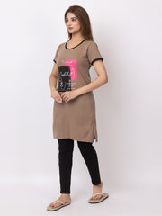 Women Summer Night Suit WN101 Camel