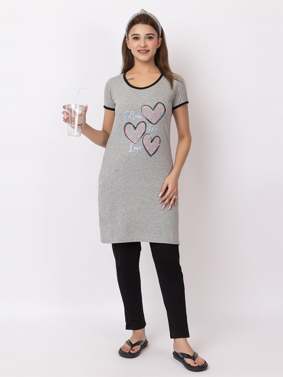 Women Summer Night Suit WN101 Gray