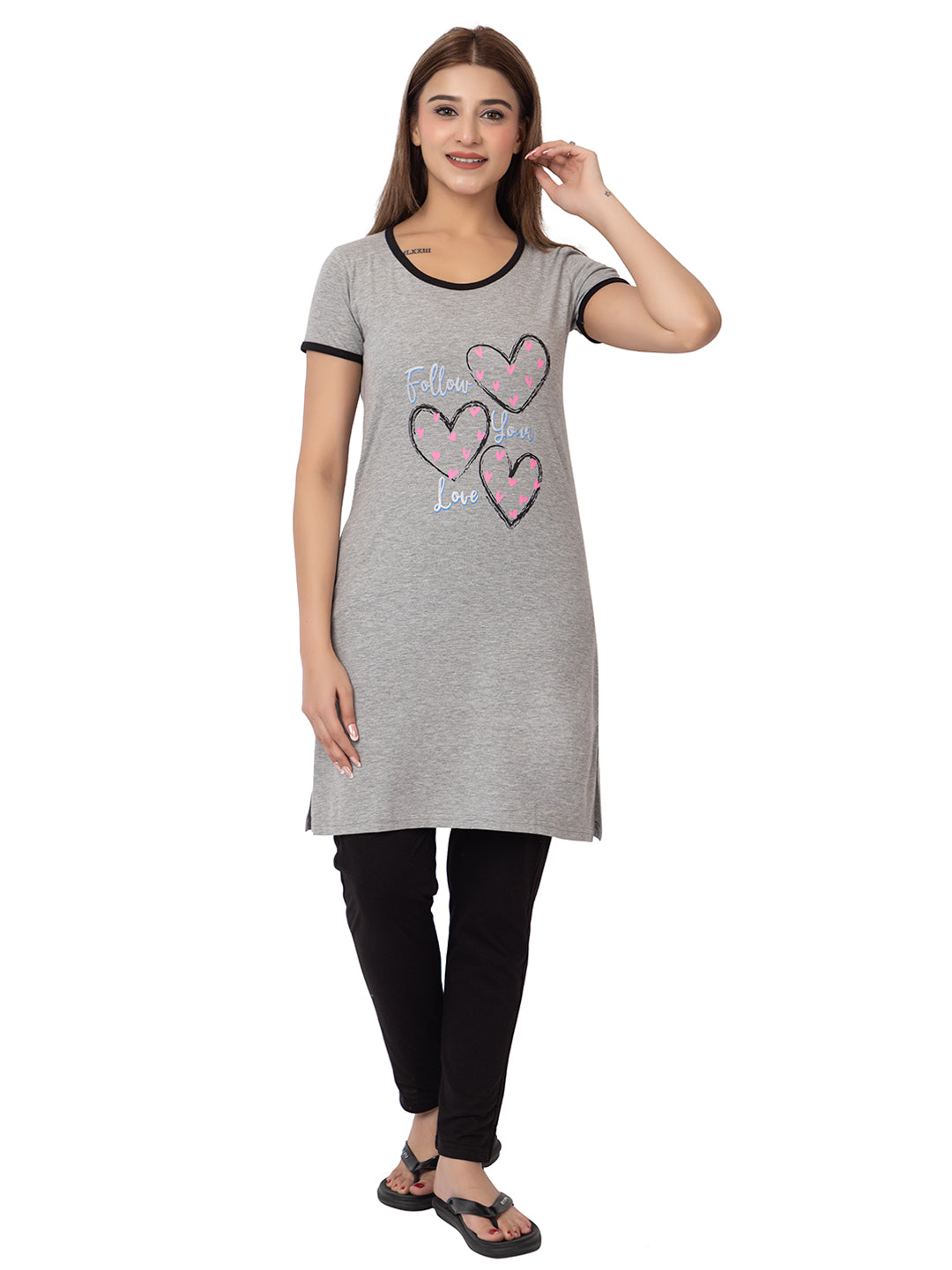 Women Summer Night Suit WN101 Gray