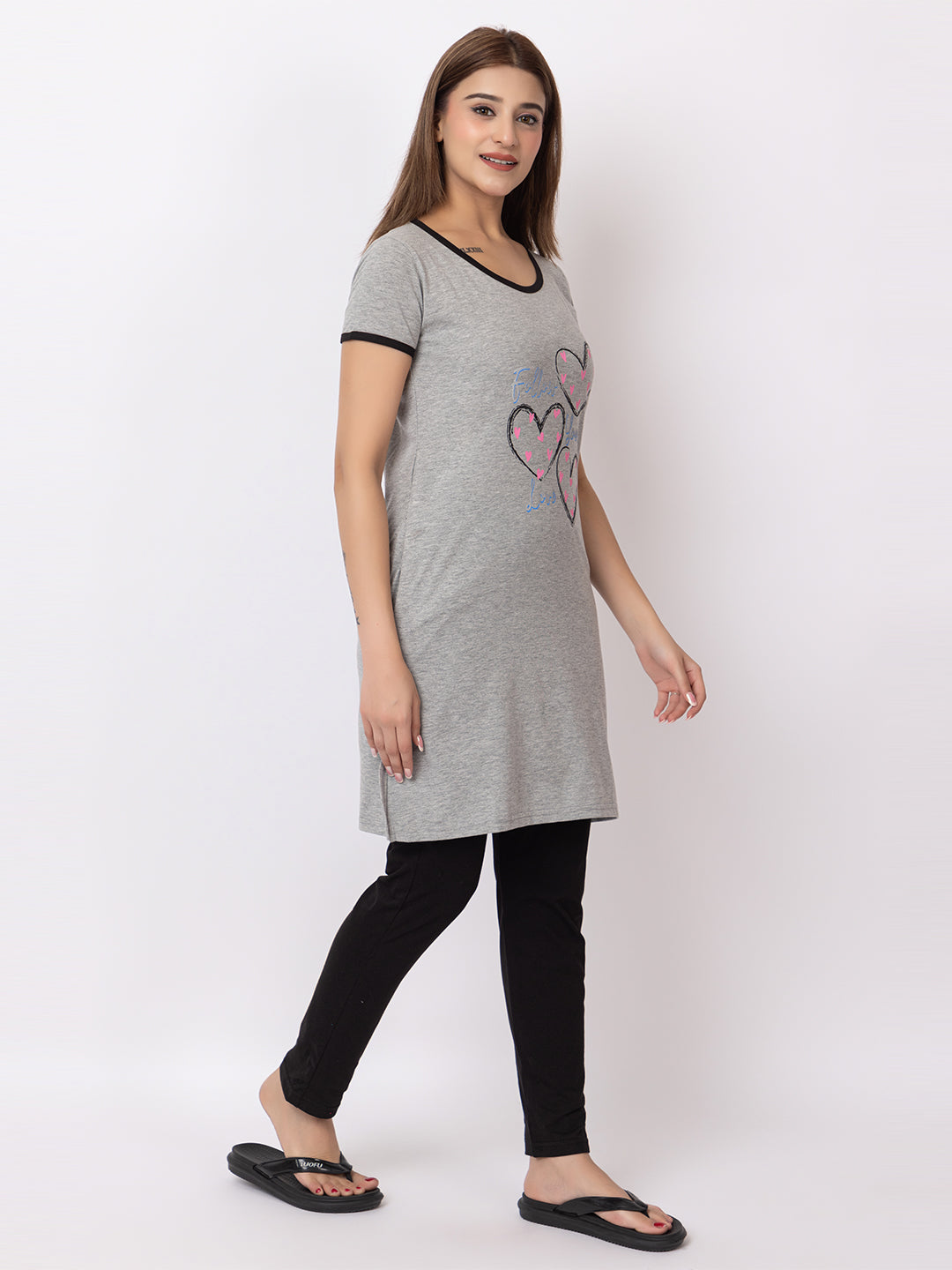Women Summer Night Suit WN101 Gray