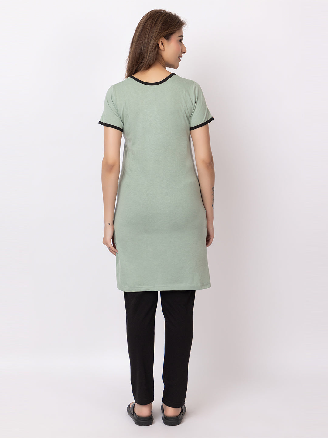 Women Summer Night Suit WN101 Light Green