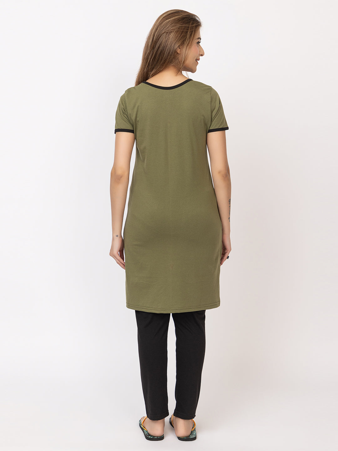 Women Summer Night Suit WN101 Olive