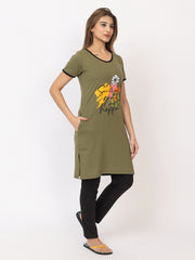 Women Summer Night Suit WN101 Olive