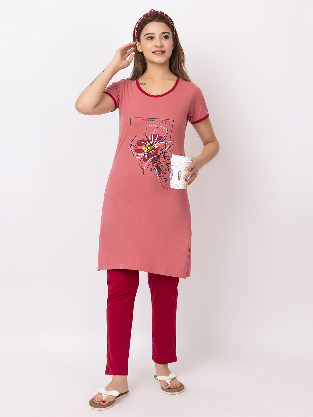 Women Summer Night Suit WN101 Peach