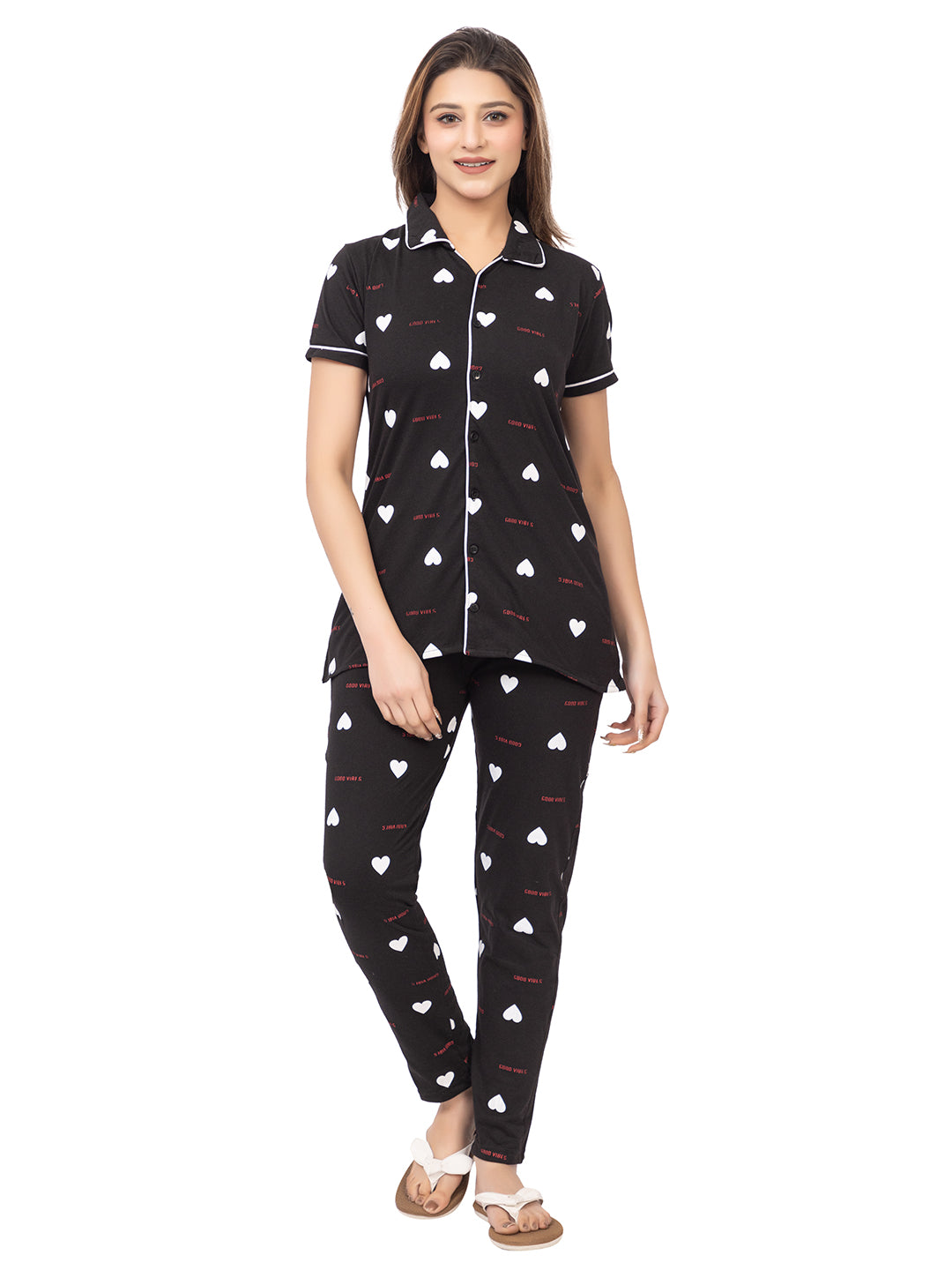 Women Summer Night Suit WN110 Black