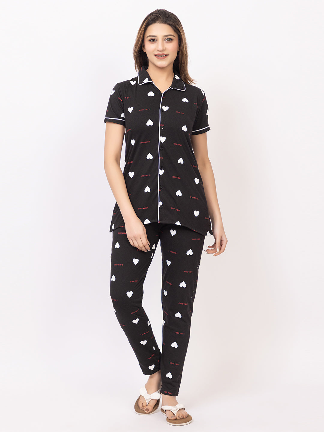 Women Summer Night Suit WN110 Black