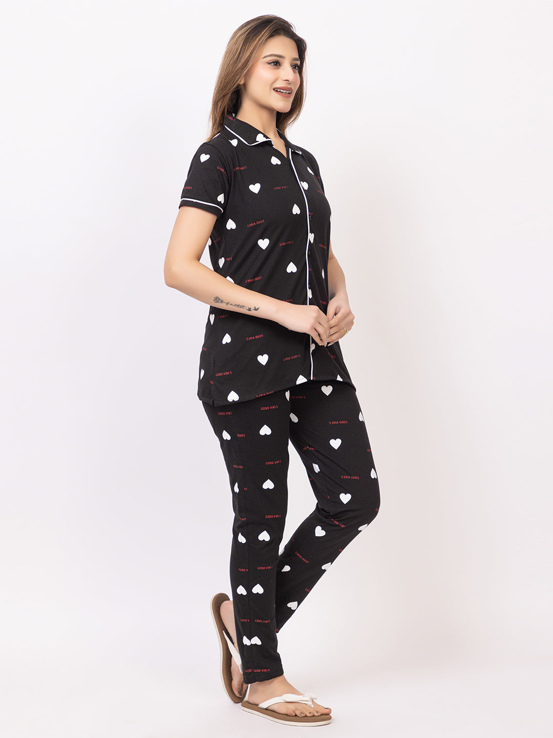Women Summer Night Suit WN110 Black