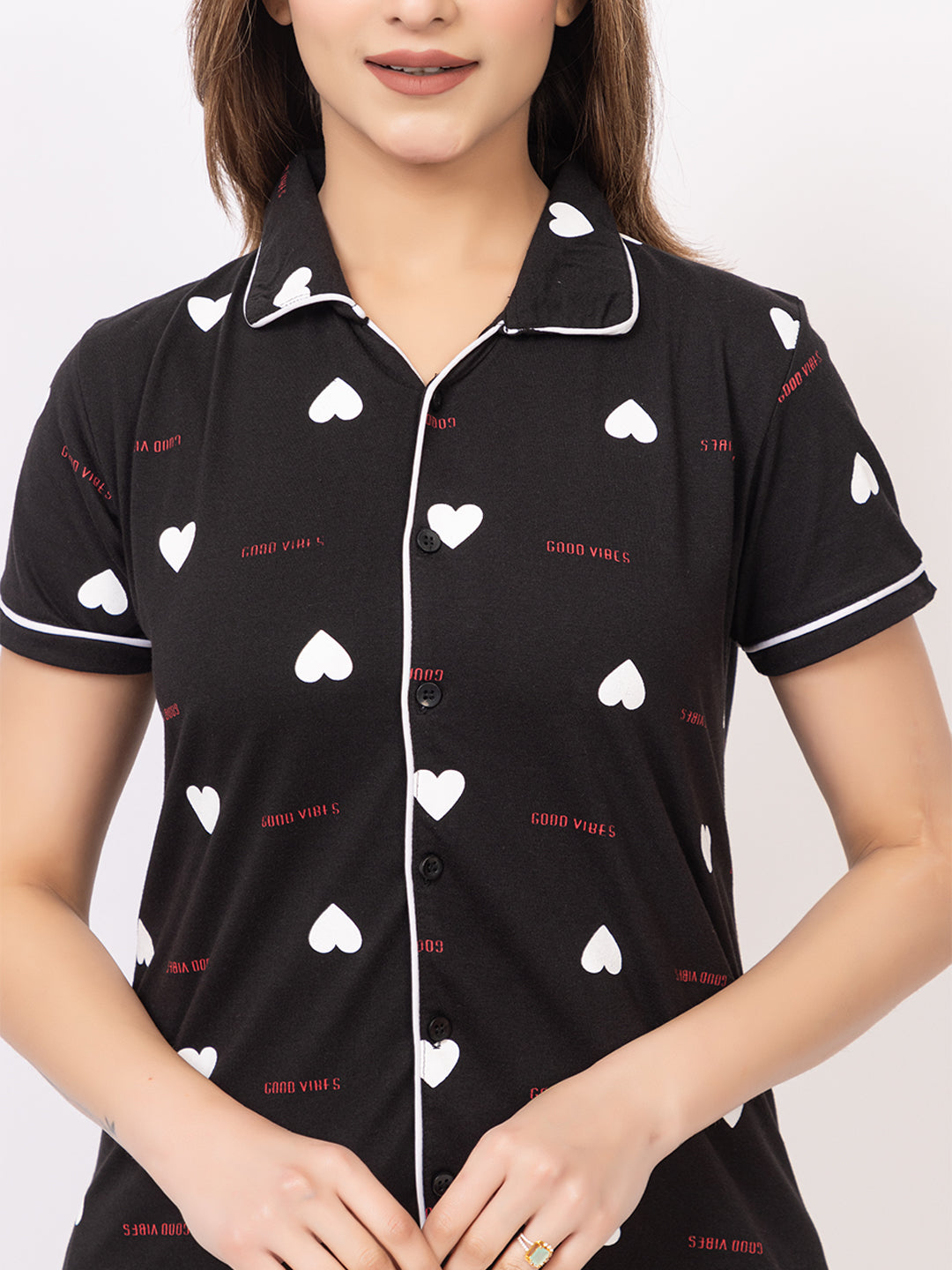 Women Summer Night Suit WN110 Black