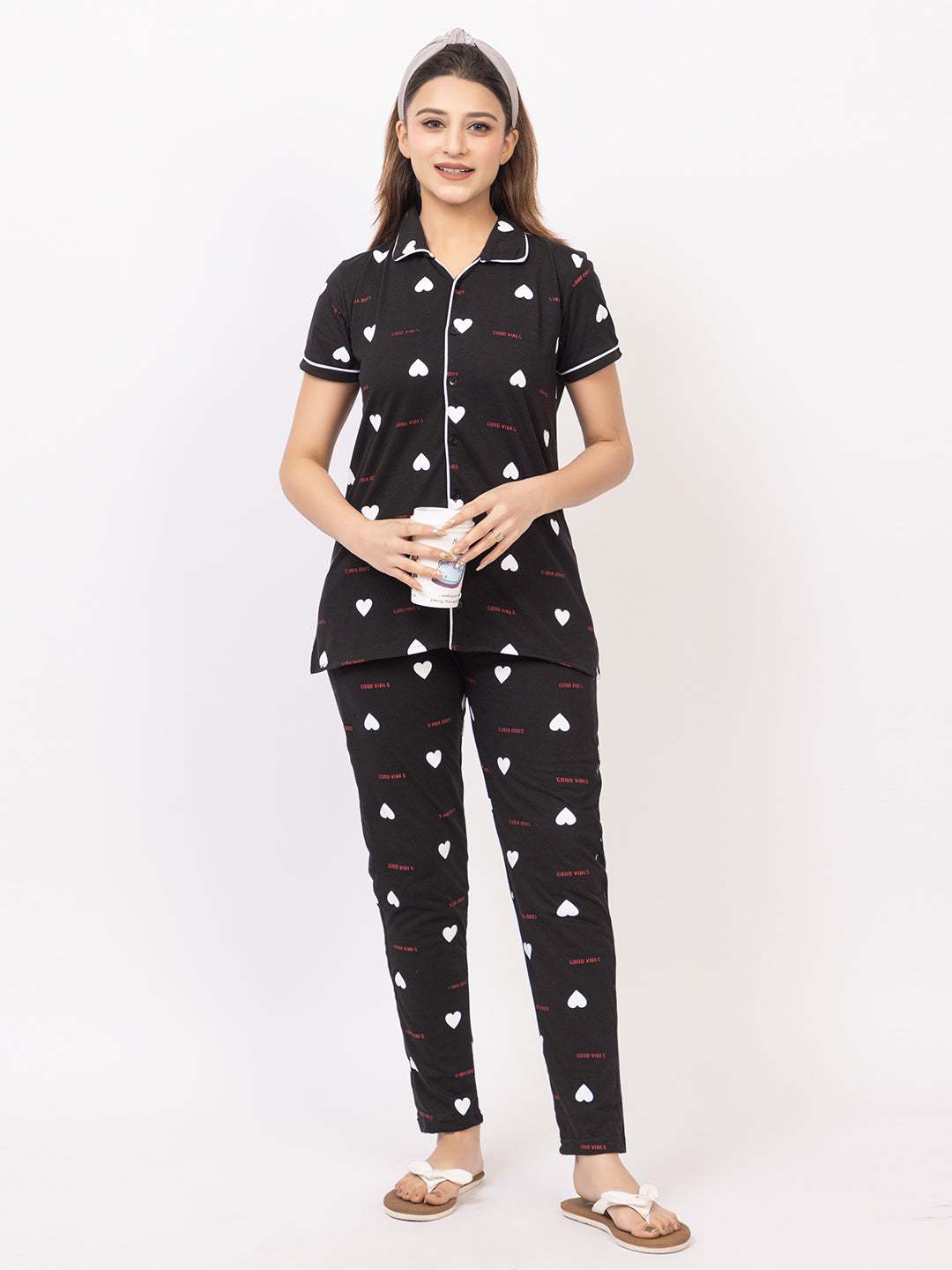 Women Summer Night Suit WN110 Black