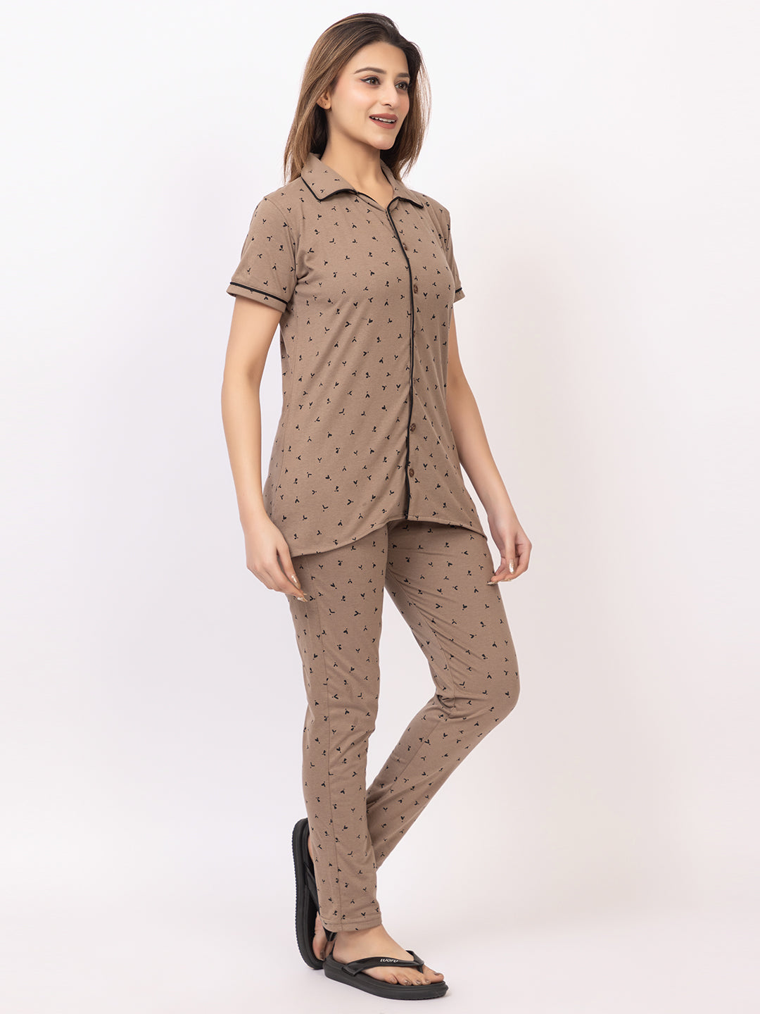 Women Summer Night Suit WN110 Camel