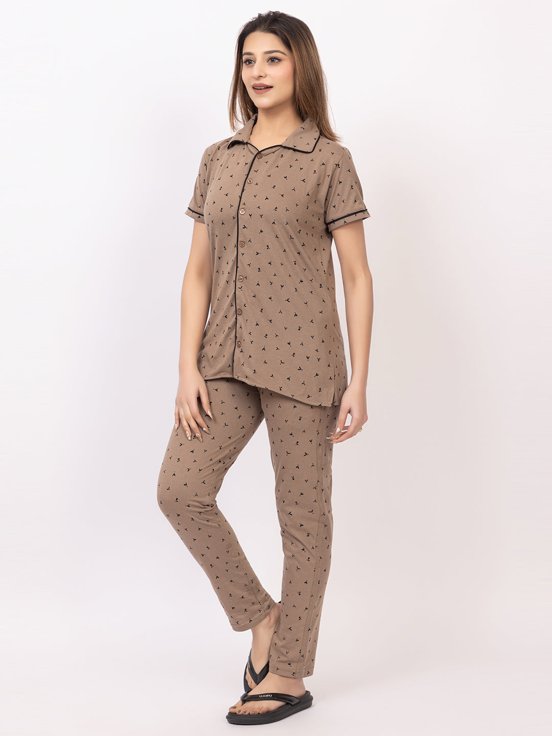 Women Summer Night Suit WN110 Camel