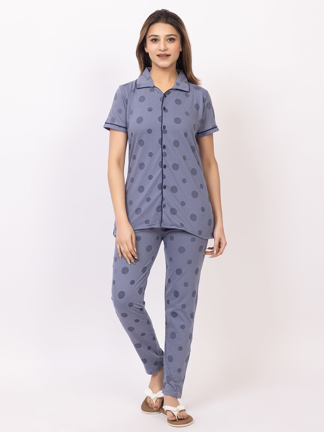 Women Summer Night Suit WN110 Dark Sky