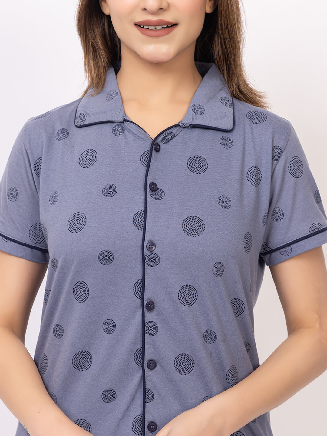 Women Summer Night Suit WN110 Dark Sky