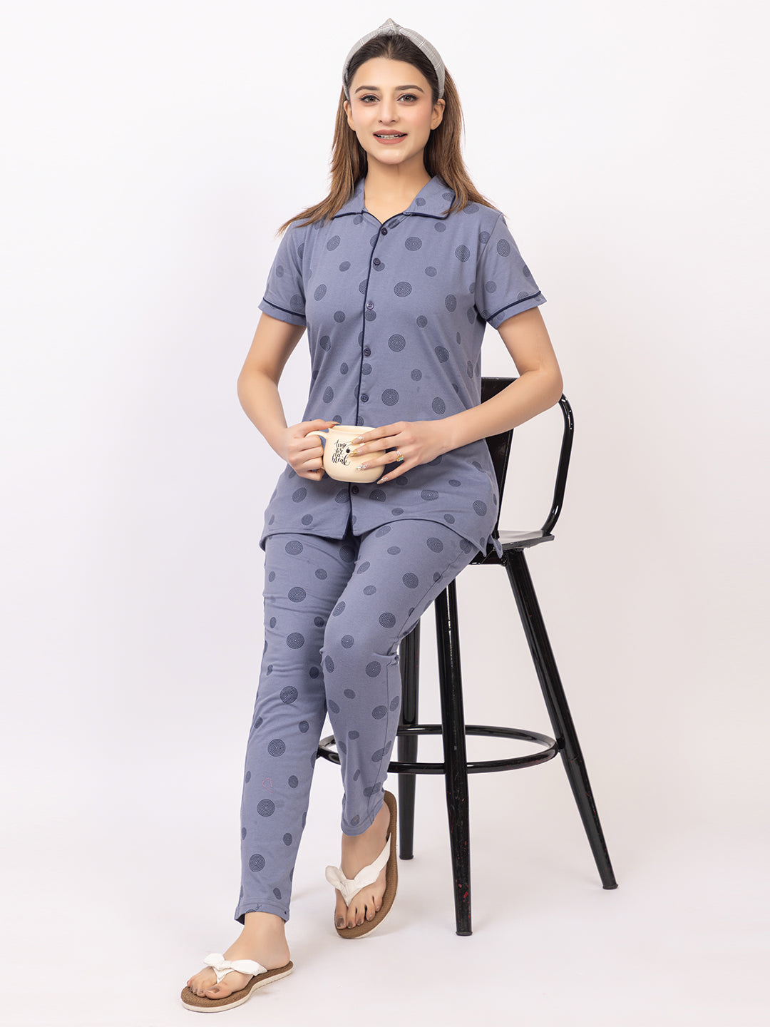 Women Summer Night Suit WN110 Dark Sky