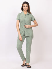 Women Summer Night Suit WN110 Light Green