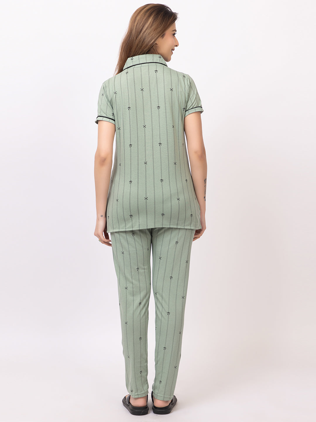 Women Summer Night Suit WN110 Light Green