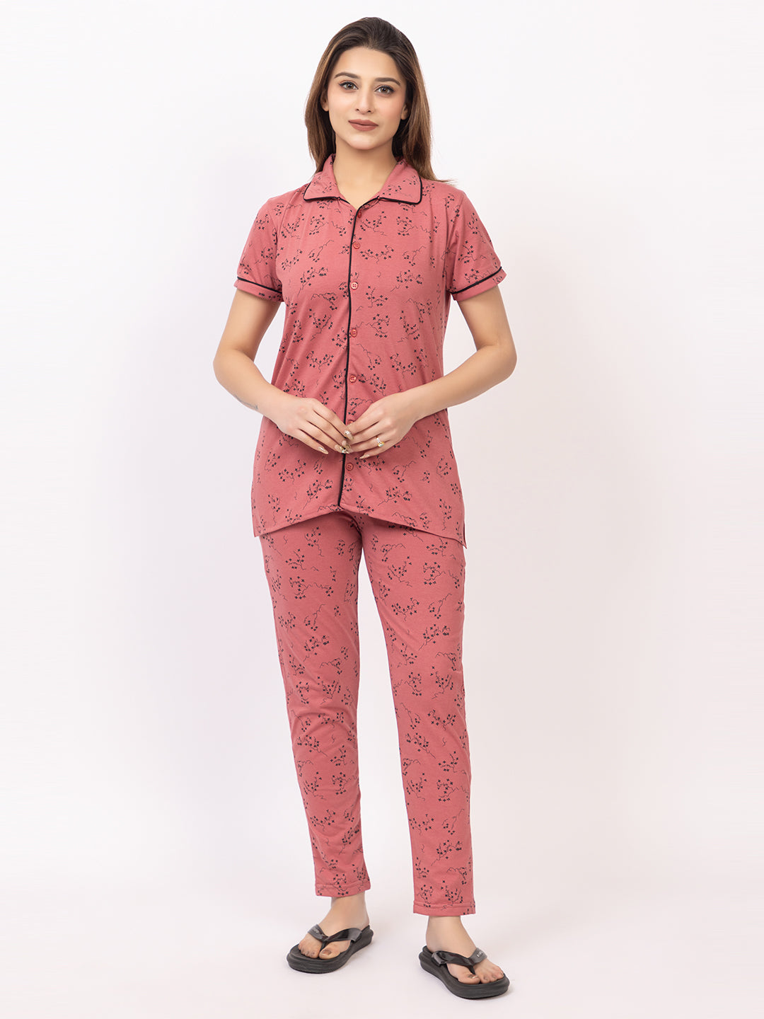 Women Summer Night Suit WN110 Peach