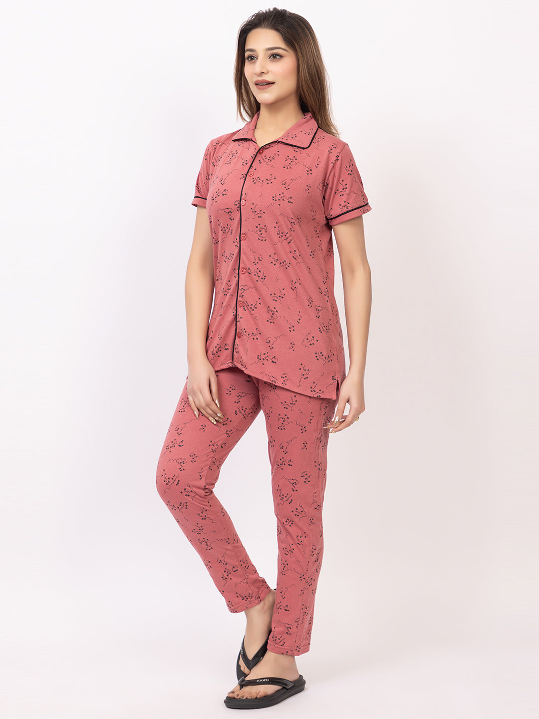 Women Summer Night Suit WN110 Peach