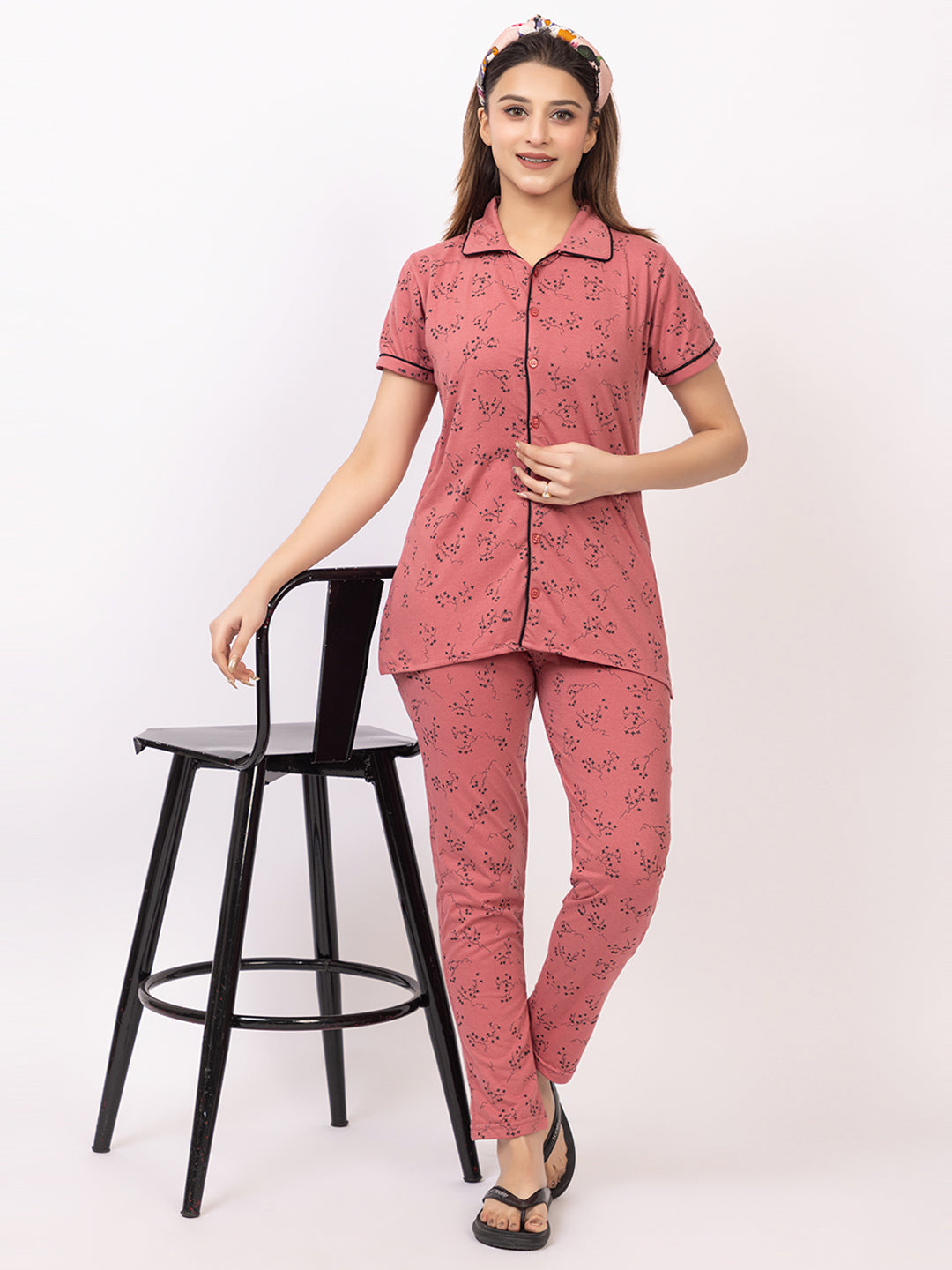 Women Summer Night Suit WN110 Peach