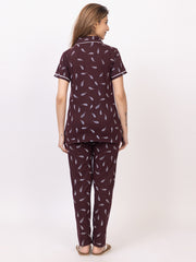 Women Summer Night Suit WN110 Wine