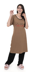 Women Summer Night Suit WN112 Camel