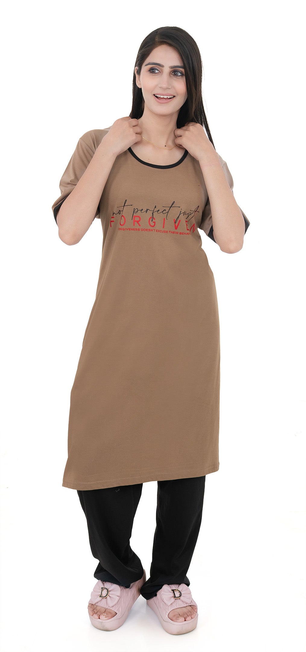 Women Summer Night Suit WN112 Camel