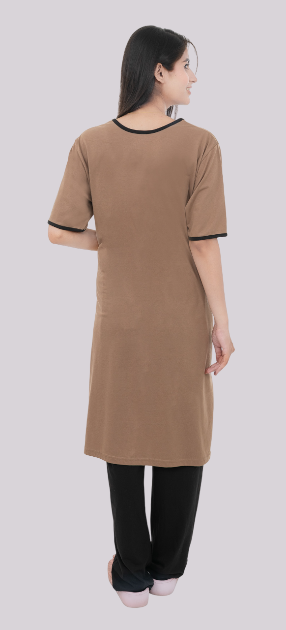 Women Summer Night Suit WN112 Camel
