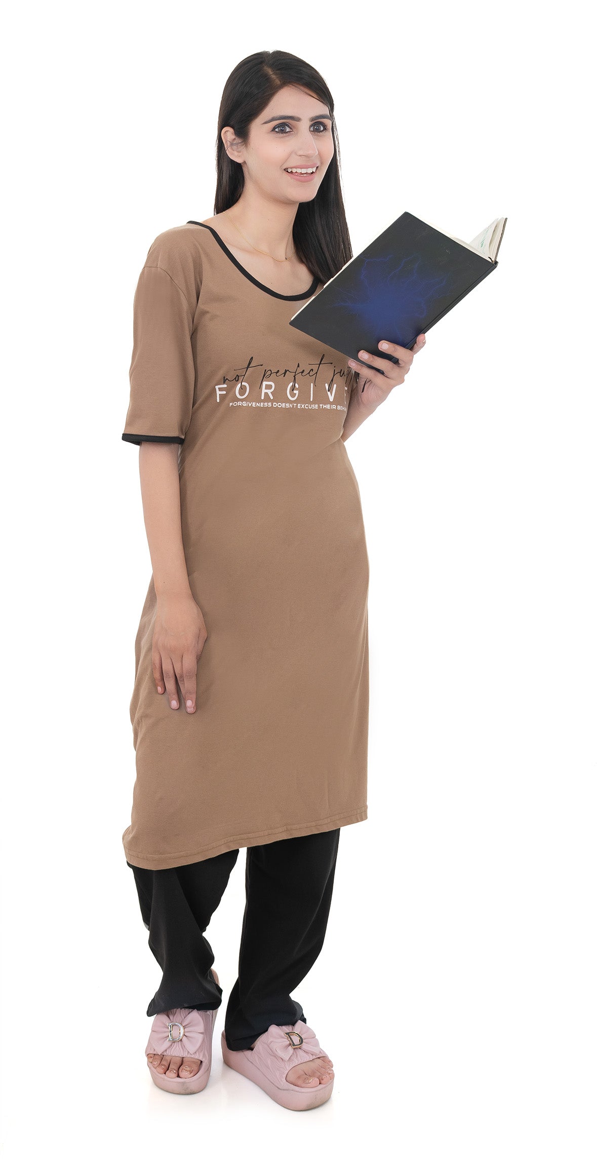 Women Summer Night Suit WN112 Dark Camel
