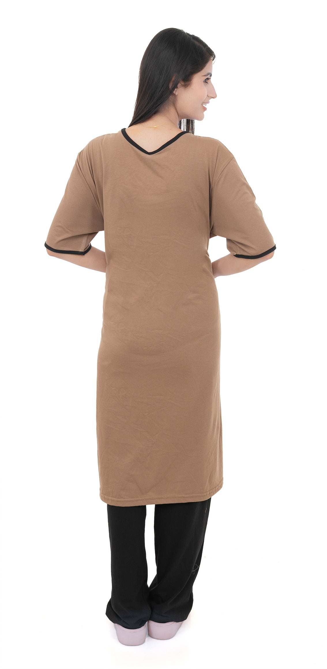 Women Summer Night Suit WN112 Dark Camel