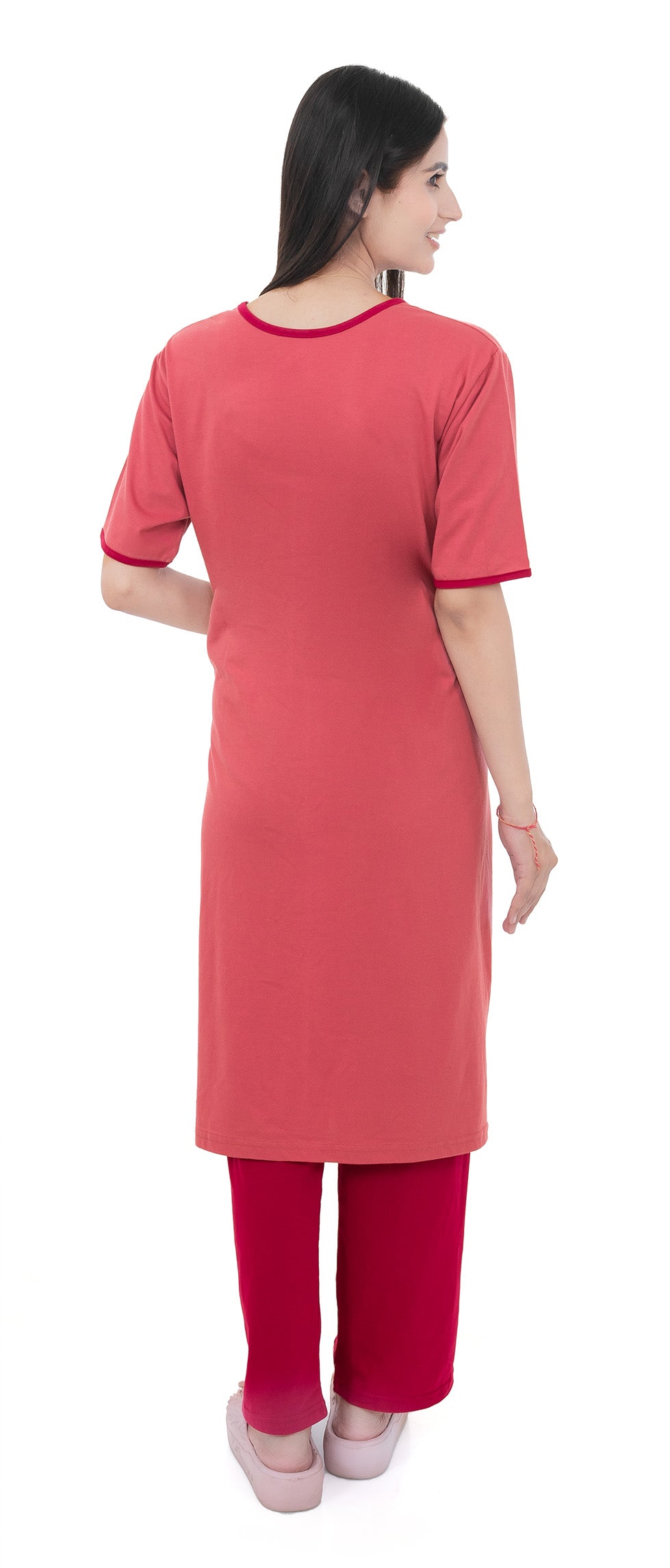 Women Summer Night Suit WN112 Dark Peach