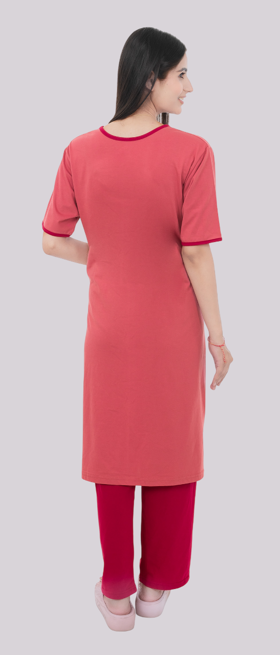 Women Summer Night Suit WN112 Dark Peach