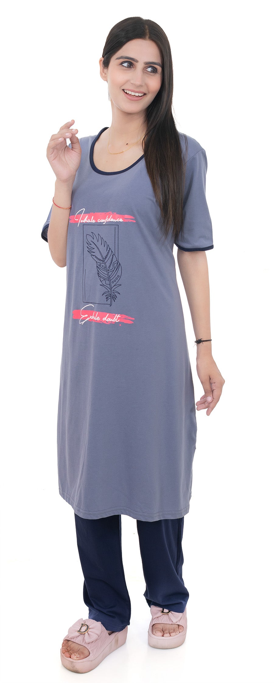 Women Summer Night Suit WN112 Dark Sky