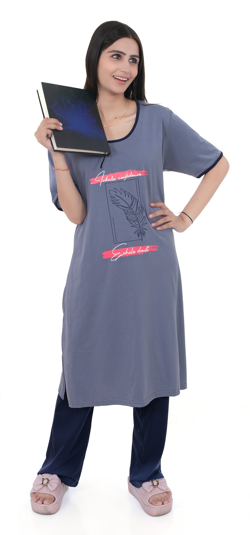 Women Summer Night Suit WN112 Dark Sky