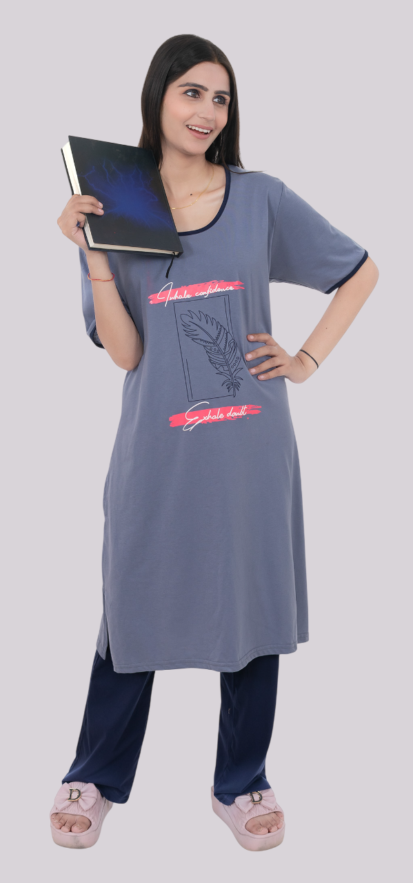 Women Summer Night Suit WN112 Dark Sky