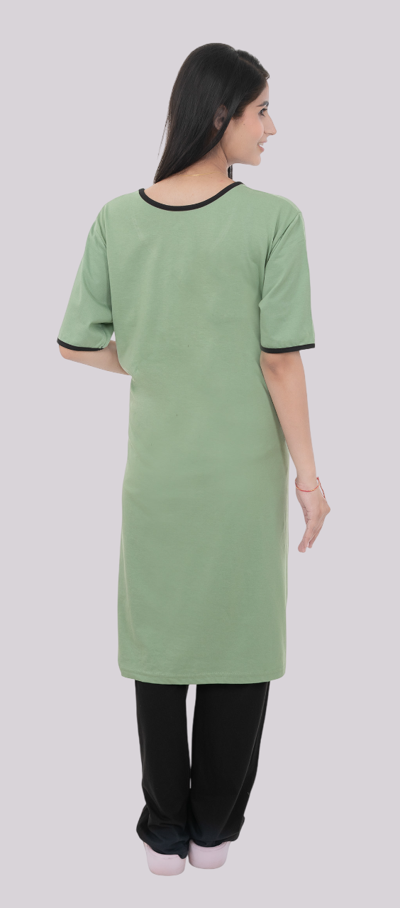 Women Summer Night Suit WN112 Light Green