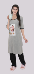 Women Summer Night Suit WN112 Light Grey