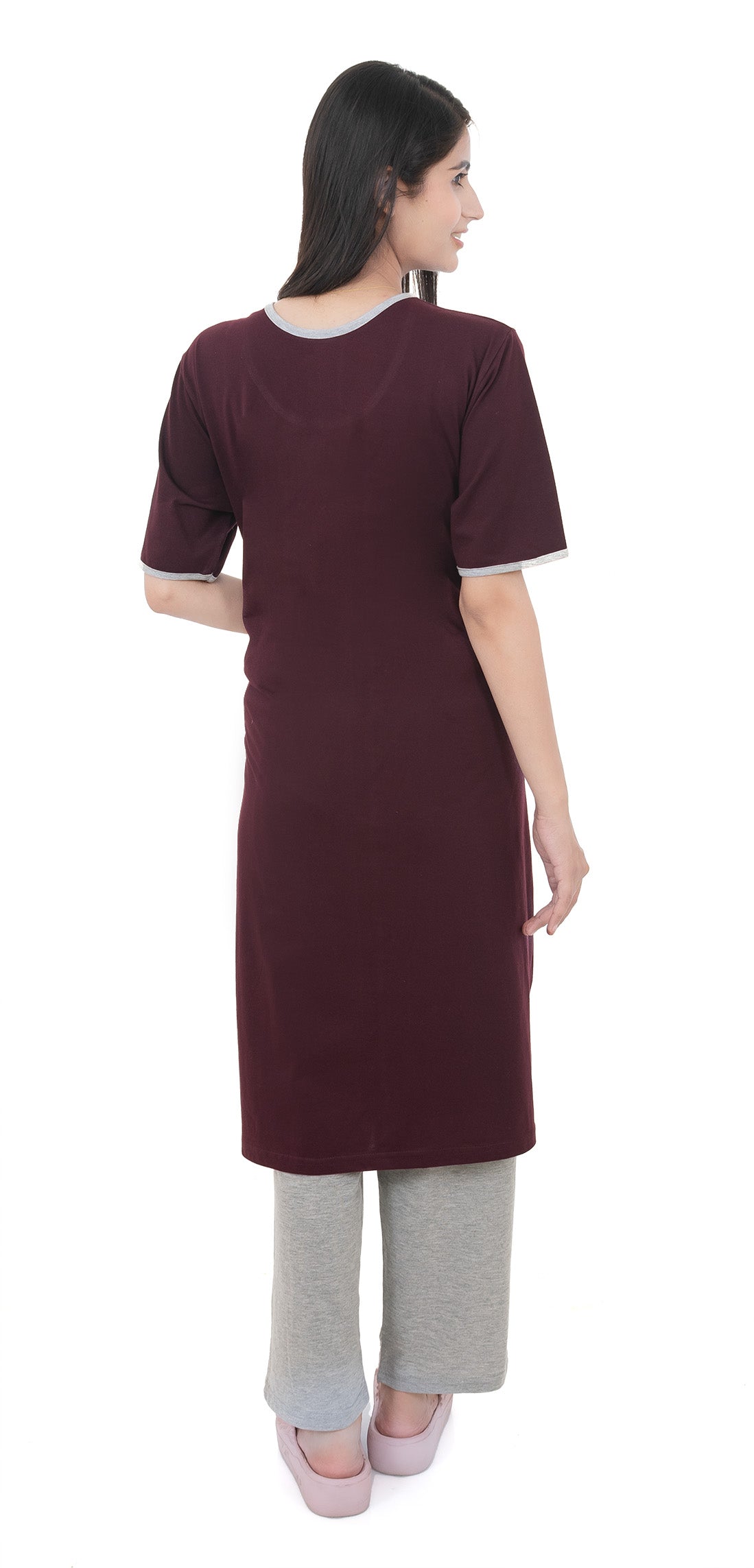 Women Summer Night Suit WN112 Wine