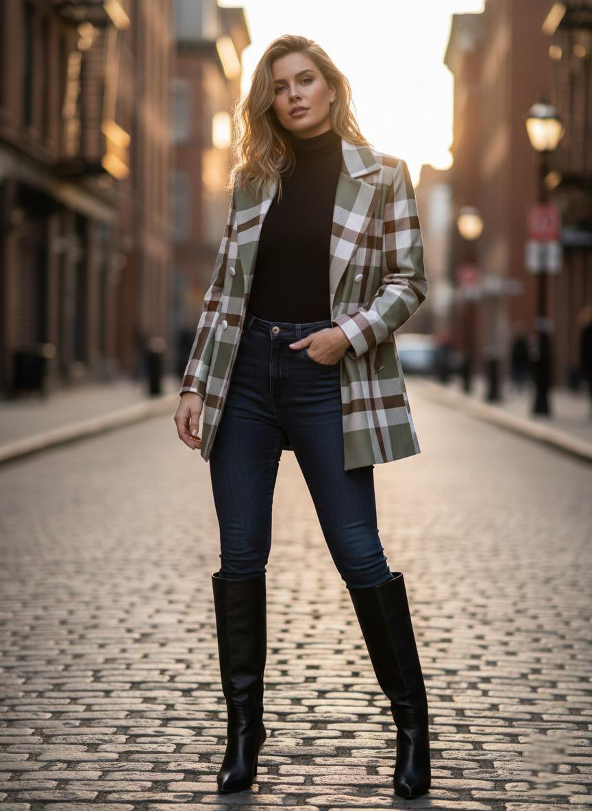 Women Cream Mustard Blazer